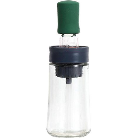 Distributeur d'huile d'olive en verre avec brosse en silicone, bouteille distributrice d'huile 2 en 1 pour la cuisine et le barbecue (1/4)
