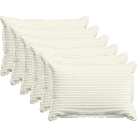 Funda de almohada 6 uds. HOUTEN Crema 40 x 60 cm pana vidaXL