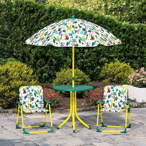 Ensemble table et chaises enfant coloris vert 49,5 x 49,5 x 50 cm (1/5)