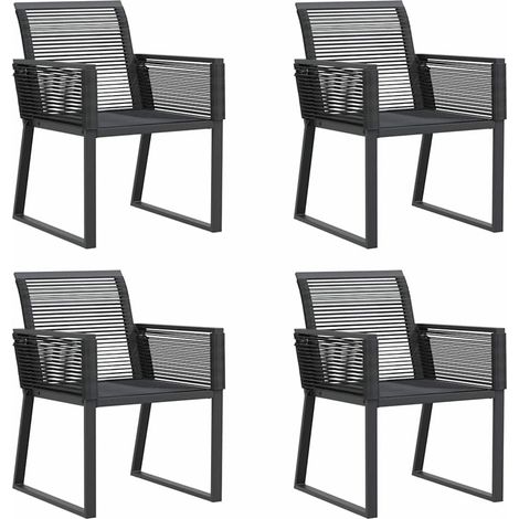 Maison Exclusive - Gartenstühle 4 Stk. Schwarz Poly Rattan
