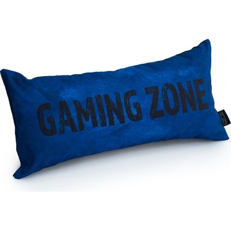 Game Over - Cojín Gaming para Interior y Exterior, Almohada Resistente al Agua para Videojuegos, 56x27cm Almohada Rectangular con Relleno de Fibra Hueca para Cuello y Respaldo - Azul (1/5)