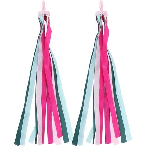 2pcs Ribbon Streamers Decorative Colorful Cloth Tassels for Boys Girls Scooter Bicycle Handlebar1 (1/5)