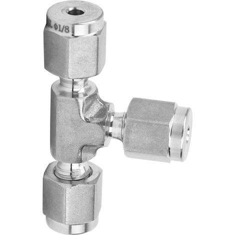 Raccord en T à compression à diamètre égal, forgé en acier inoxydable 316 SS-600-3Ф1/8 (1/5)