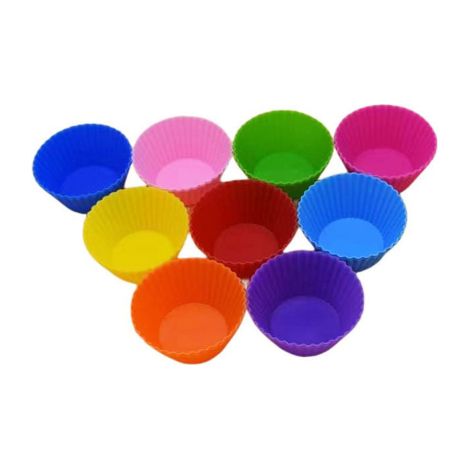 Moule à muffin rond en silicone, couleurs aléatoires pour la pâtisserie (1/4)