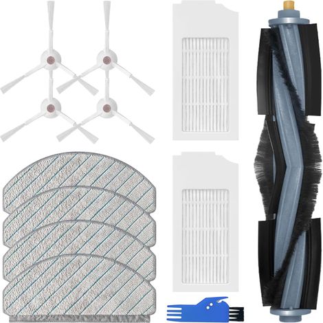 Ersatz Zubehörset für ECOVACS DEEBOT T10+,1 Hauptbürste, 2 Filter,4 Seitenbürsten,4 Mopptüchern, 1 Bürstenreinigungswerkzeug (1/5)