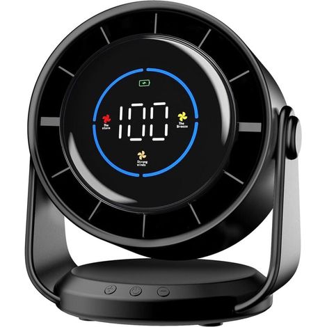 Extrem leistungsstarker und leiser Ventilator, 100 Geschwindigkeitsstufen, 105° drehbarer Kopf, USB-aufladbar (1/4)