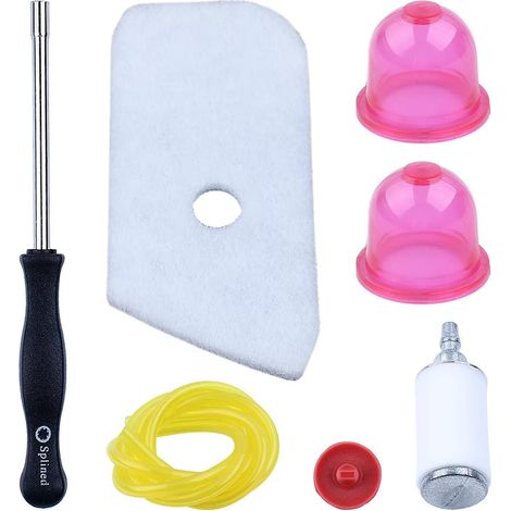 Réparation de la ligne de filtre à air et carburant compatible avec Husqvarna 128L 128R 128LD 128RJ 128LDX Tondeuses, Filtre à air, Filtre à carburant, Ligne de carburant, Outil réglable pour carburat (1/5)