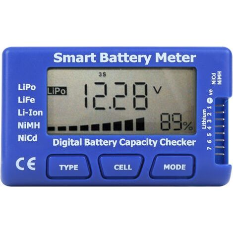 Medidor de batería digital inteligente 5 en 1, comprobador de capacidad de batería con pantalla LCD (1/4)