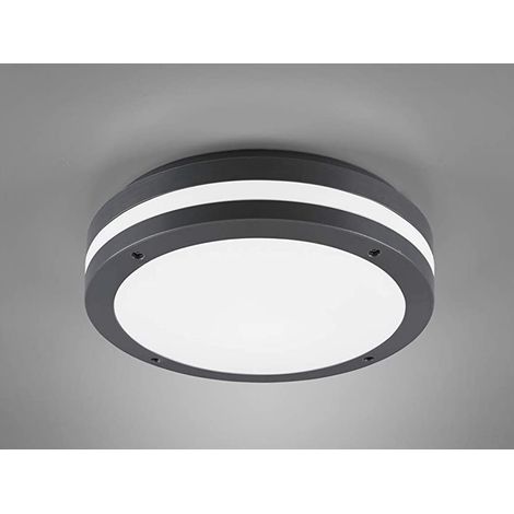 Runde LED Außendeckenleuchte Wandlampe KENDAL in Anthrazit (1/5)