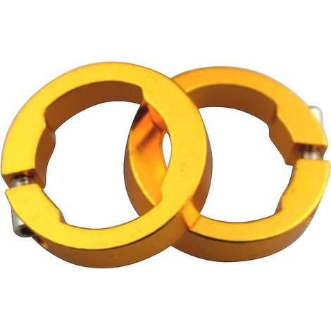 Lot de 2 anneaux de fixation jaunes pour guidon de vélo - Anneaux de verrouillage en alliage d'aluminium (1/5)