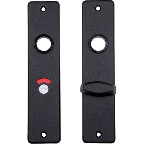 Garniture de porte WC noire plaque courte 57/5 - Par set