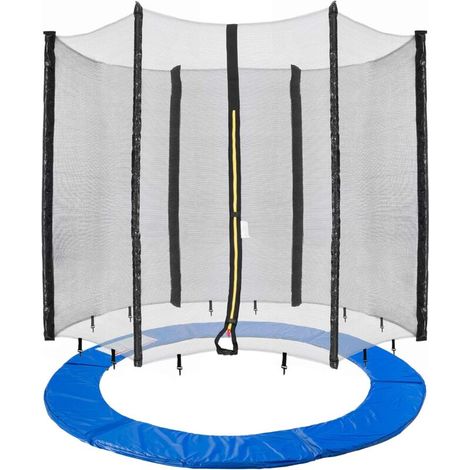 Sicherheitsnetz für 244 cm Trampolin – 6 Stangen – UV-beständiges PVC – 20 mm EPE-Schaum – Blau