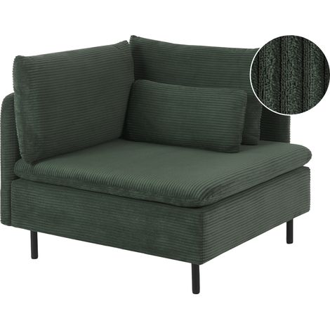 Sillón modular de pana asiento 1 plaza cojín adicional moderno verde oscuro Lemvig (1/5)