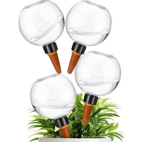 Pics Arrosage - Lot de 4 - 500 ML - Transparent - Plastique Et Céramique - Intérieur Et Balcon (1/5)