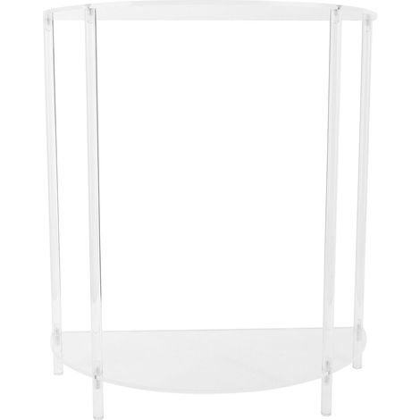 Acrylic Side Table Semiellipse 2 Tier Small Nightstand for Living Room Bedroom Bedside Wall (1/5)
