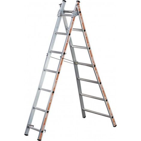 [JAMAIS UTILISE] Echelle Escabeau Transformable Aluminium TUBESCA Pronor 2 Plans 2x10 Marches Hauteur d'Accès 5,82m - 01252010
