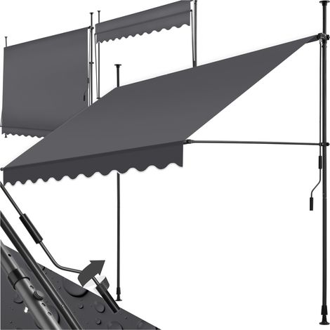 Store à pince sans perçage en polyester 250 x 180 cm gris