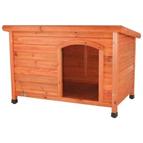 Trixie – Niche a toit plat pour chien – Dimensions M: 85 × 58 × 60 cm – Brun – Environnement extérieur (1/4)