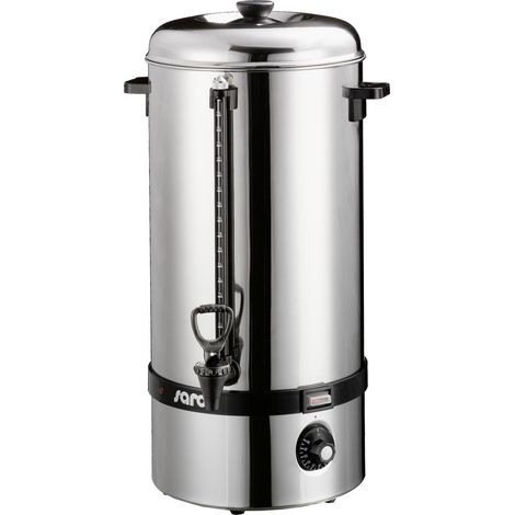 SARO HOT DRINK - Bollitore per vin brulé/distributore di acqua calda per gastronomia e buffet, da 19 l, acciaio inox, temperatura regolabile, rubinetto di sicurezza, per bevande calde, 2,4 kW, 230 V (1/4)