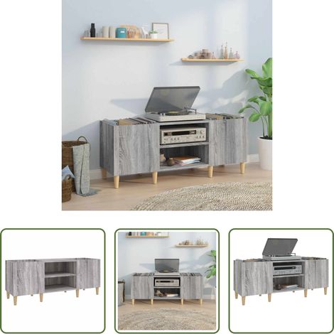 Vinylschrank - Plattenschrank Grau Sonoma 121x38x48 cm Holzwerkstoff (1/5)