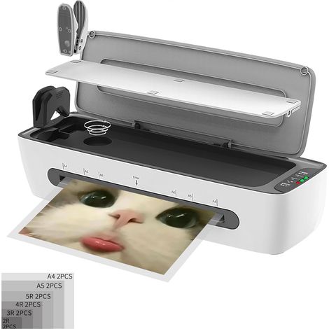 Laminadora térmica A4 de 9 pulgadas - Calentamiento en 1 minuto - Alta velocidad de 450 mm/min - Laminado en caliente y en frío 6 en 1 - Antiatascos - Admite papel de 3 a 6 mil - 9 pulgadas (1/5)
