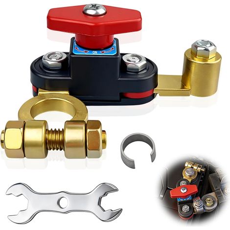 12 V 24 V Battery Circuit Breaker, Pure Copper Adjustable Car Battery Cut-Off Switch, Rotary Disconnect Switch, Stable Transmission High Conductivity for Car, Truck, Boat, Tractor (1/5)