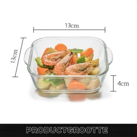 plat à four en verre 13x13x4centimètre –Résistant à la chaleur 500millilitres (1/5)