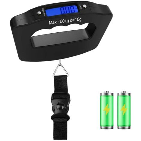 BUNTHAUS Pèse Bagage Balance Electronique Numérique Avec écran LCD Rétro-éclairé et Pelage Fonction, Jusqu'à 110 lb / 50 kg, Pese Bagage Pour Les Voyages, La Vie de Famille et La Pêche en Plein Air (1/5)