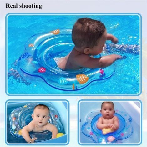 Baby-Pool-Schwimmsitz – Verstellbarer Schwimmsitz für Kinder von 1 bis 3 Jahren – Blau (1/5)