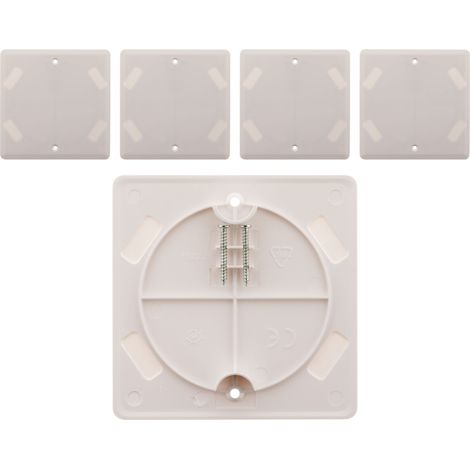 Lot de 5 couvercles carrés 100x 100mm + vis - Blanc - Zenitech (1/4)