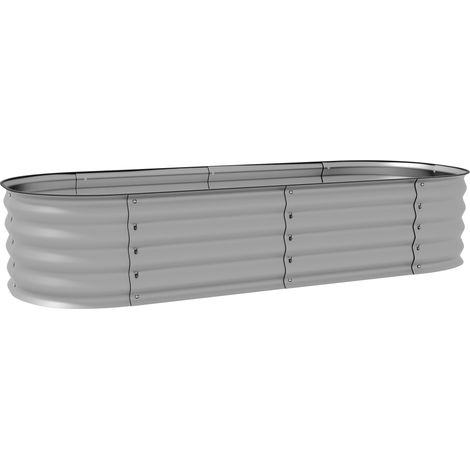 Hochbeet Metall Pflanzkasten 150 x 62 x 30 cm Gemüsebeet DIY Blumenkasten mit offenem Boden für Garten Balkon Kräuterbeet Silber