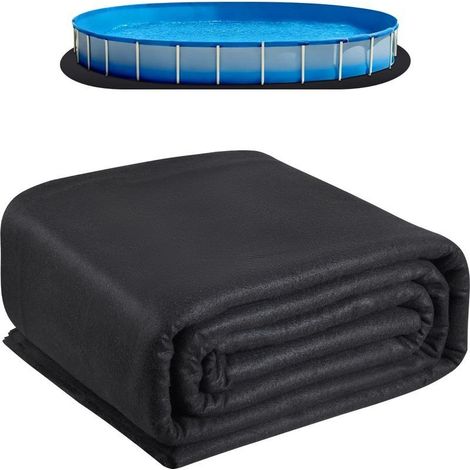 Tapis de fond de piscine ovale 460 × 917 cm – Tapis protecteur épais en géotextile haute densité pour piscines gonflables et tubulaires, anti-perforation et anti-déchirure (1/5)