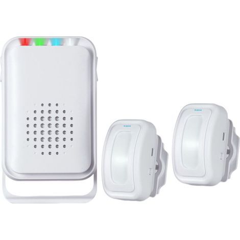 [JAMAIS UTILISÉ] Sonnette avec détecteur de mouvement, alarme sonore, sirène de porte surveillée pour maison et magasin (2 capteurs et 1 récepteur) (1/4)
