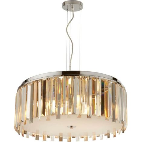 Searchlight Clarissa - Suspension à 5 ampoules au fini chrome, gouttes de prisme en cristal, E14 (1/2)