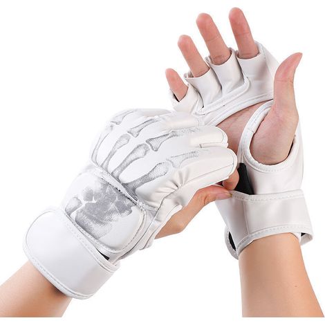 Gants MMA sans doigts – Gants d'entraînement pour kickboxing, muay thaï, grappling et sac de frappe – Pour adultes et jeunes – Noirs (1/5)