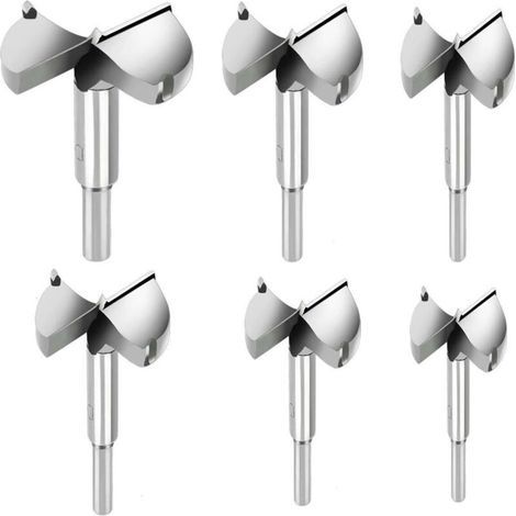 6 pièces Mèches Bois, Fraises a Bois Carbure Diametre 30/35/40/45/50/60mm, Mèches Pour La Perforation De Produits En Bois, Tiroirs, Produits en Plastique, Bois, Contreplaqué (1/4)