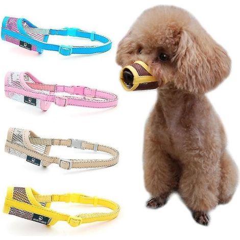 (Gelb) Rain-Hundemaulkorb – Größe L – Verstellbares Nylon – Bissfest – Komfortabel (1/5)