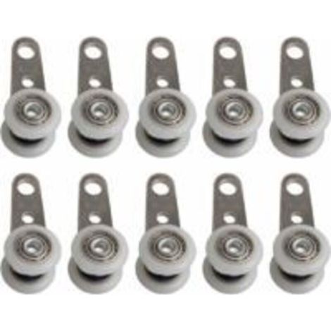 Lot de 10 Roulettes pour Fenêtres ou Portes Coulissantes - Métal et Plastique - 4,5 X 1,9cm (1/5)