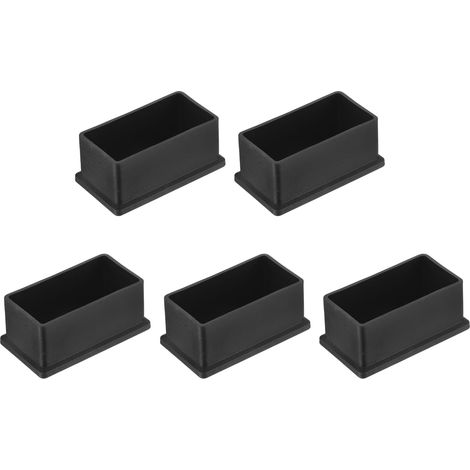 5 Pièces Bouchons Carrés en Plastique pour 30x60mm Noir (1/5)