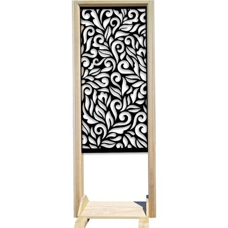 DECOR - Separè - Paravento modulabile - 70x190cm - in Legno e PVC Nero (1/3)