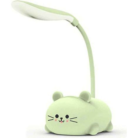 Bardusch-Lampe de bureau LED chat mignon, rechargeable par USB, lampe de table avec protection des yeux, lampe de lecture à col de cygne réglable, lampe de chevet pour la maison, le bureau ou les étud (1/5)