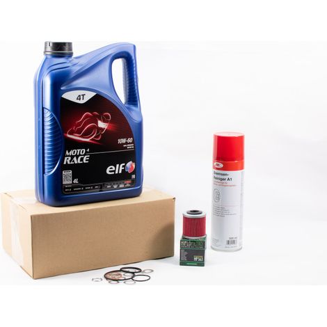 Kit Entretien Vidange Standard pour APRILIA RXV 450 de 2005 à 2015 - ELF MOTO 4 RACE 10w60 4L