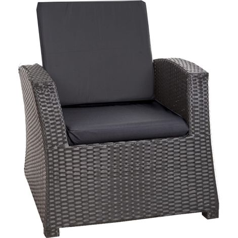 Coussins de chaise en résine tressée 56x52x7cm Lot de 2 coussins de chaise extérieur, Coussin de fauteuil de jardin Gris, Coussin avec dossier