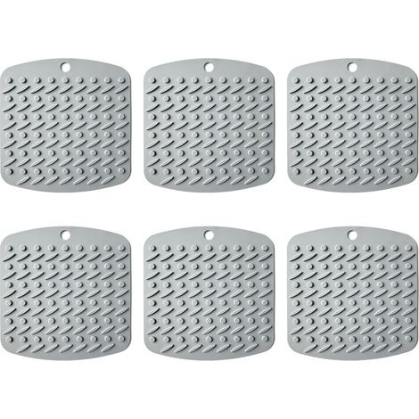 Lot de 6 dessous de plat en silicone antidérapants et résistants à la chaleur, pour plats, casseroles et poêles chauds (rouge). (1/5)
