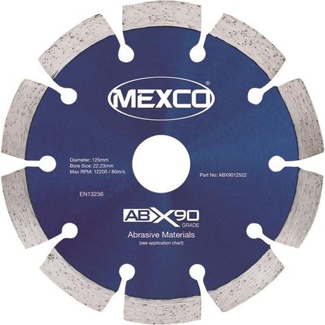 MEXCO X90 Diamond Blade 125mm for Concrete & Lignacite Cutting (1/2)