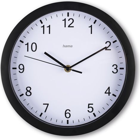 HORLOGE ''ELBE'', Ø 25 CM, SANS TIC-TAC, NOIRE HAMA (1/5)