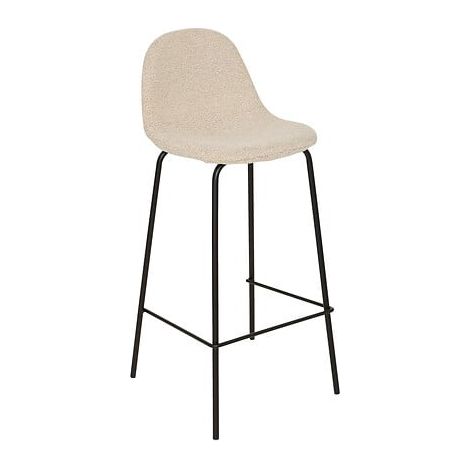 Lot de 2 tabourets de bar Blanc avec repose-pieds - Longueur 41,5 x Profondeur 43,5 x Hauteur 96 cm