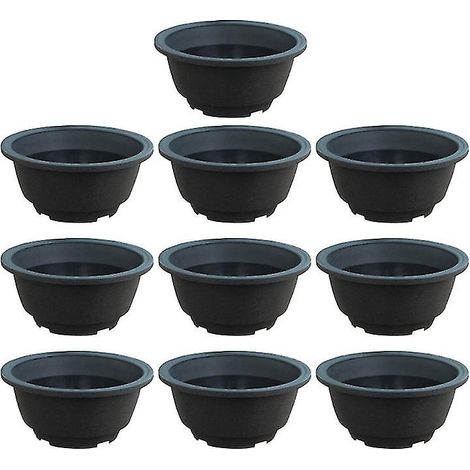 10 pots de fleurs ronds en plastique (1/3)