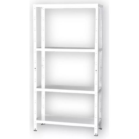 scaffale 4 ripiani in metallo grima bianco portata 160 kg 75x30x145 cm (1/2)