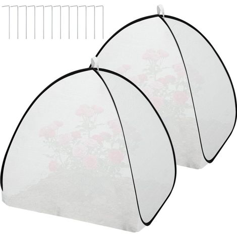 Set mit 2 wiederverwendbaren Netz-Pflanzabdeckungen für Gartenpflanzen – 56 cm – faltbar – Netzgewebe – für Gartenpflanzen und Gemüse (1/5)